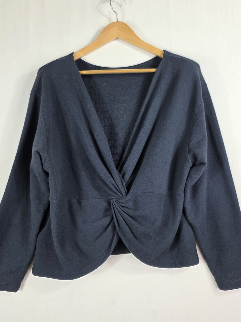 ba&sh frenchtery reversible Knit V-Neck Twist Top Marine black